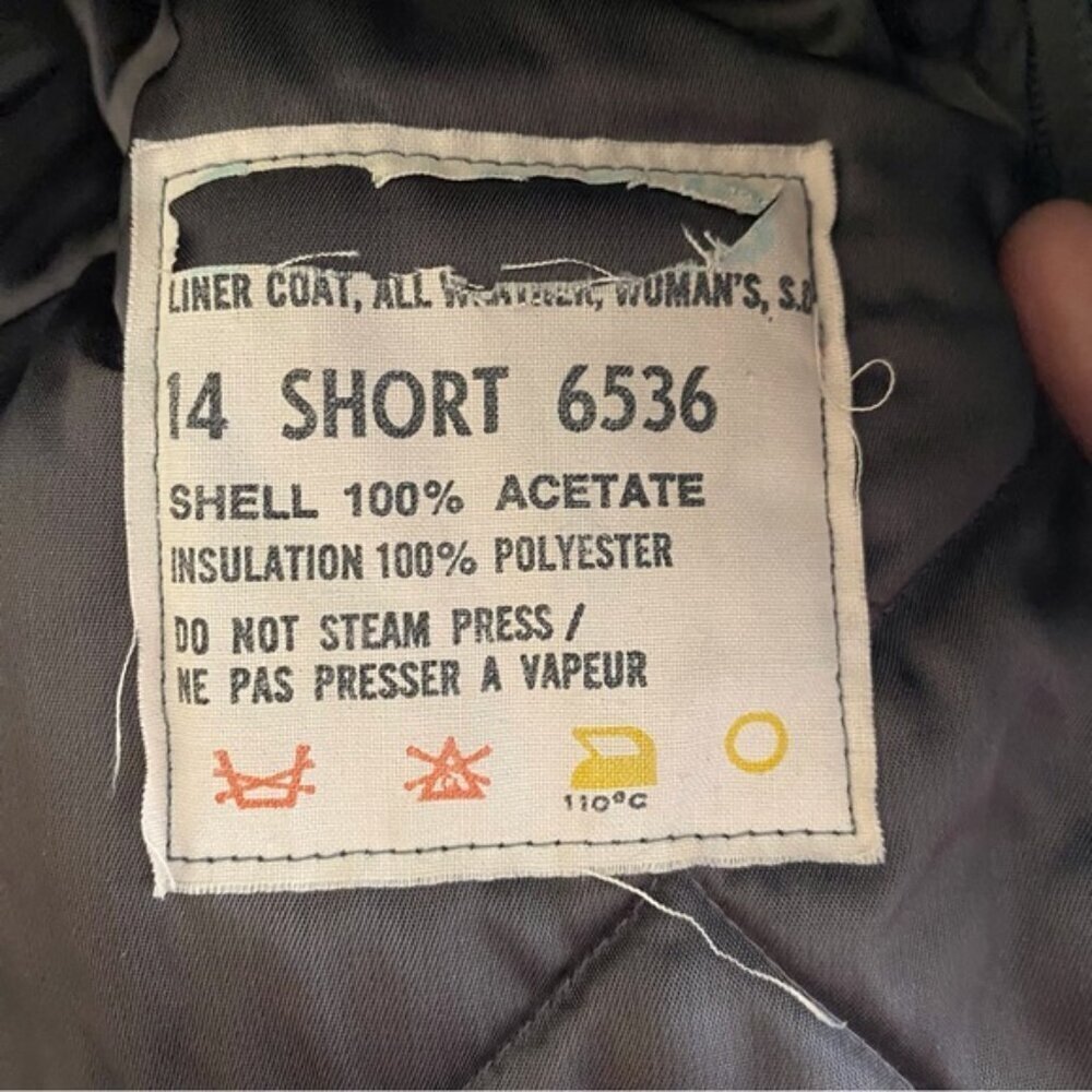 Vintage Canadian Air Force 100% Wool Blue Lined Long Overcoat Jacket Woman Large - Picture 14 of 15